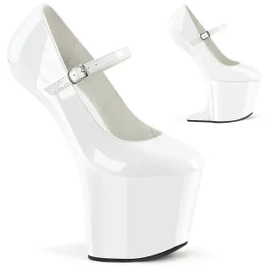 8 Inch Heelless CRAZE-880 White Patent