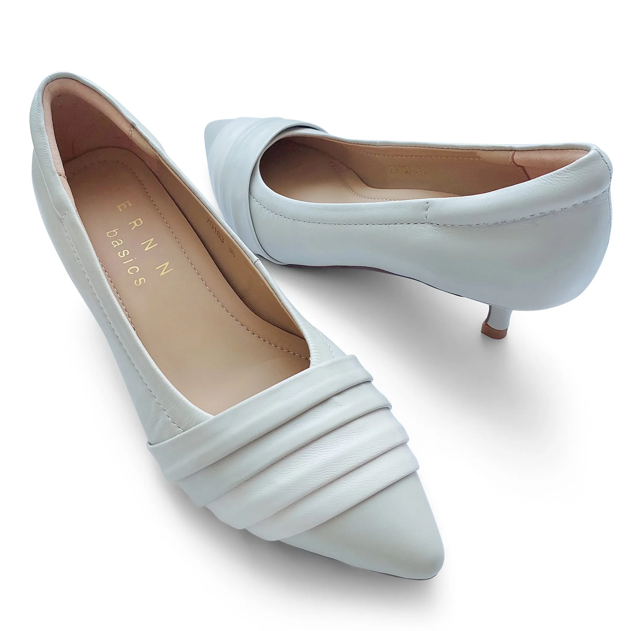 Anne Signature lambskin pumps with pleats