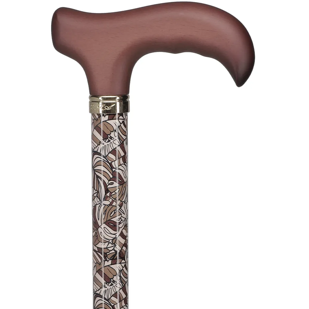 Bahama Leaf Adjustable Derby Cane - w/ SafeTbase