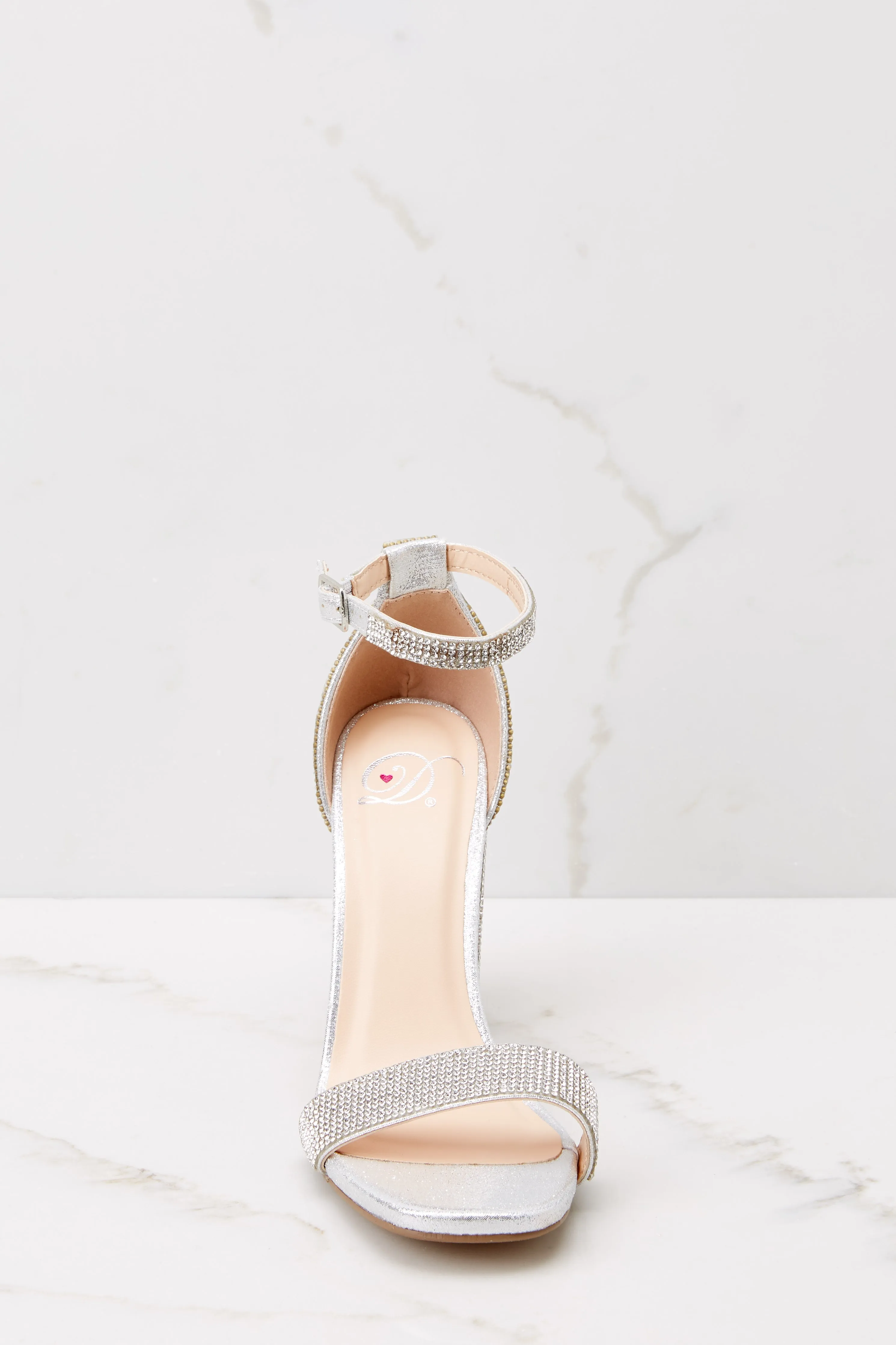 Bank On It Silver Ankle Strap Heels