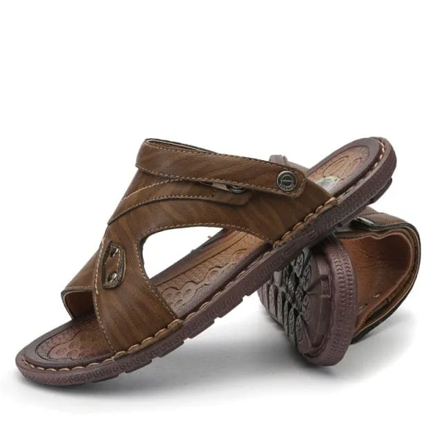 Beach Pu Leather Men Flip Flops