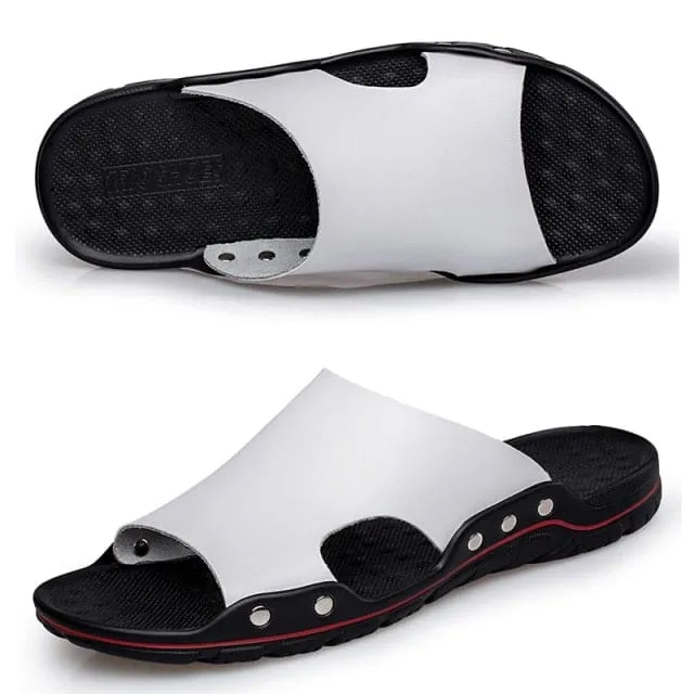 Beach Pu Leather Men Flip Flops