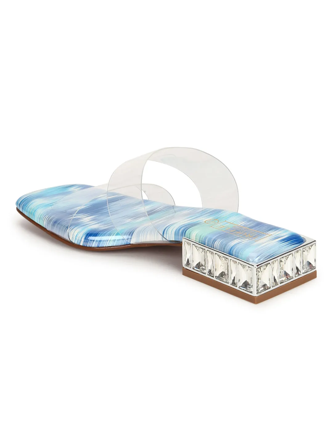 Clear Blue PU Perspex Kitten Heel Mules (TC-SLC-4202-BLU)