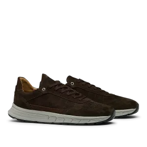 Dark Brown Suede Leather Renna Sneakers