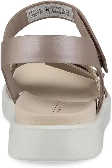 Ecco Women's Flowt Strappy Sandal in Grey Rose Metallic