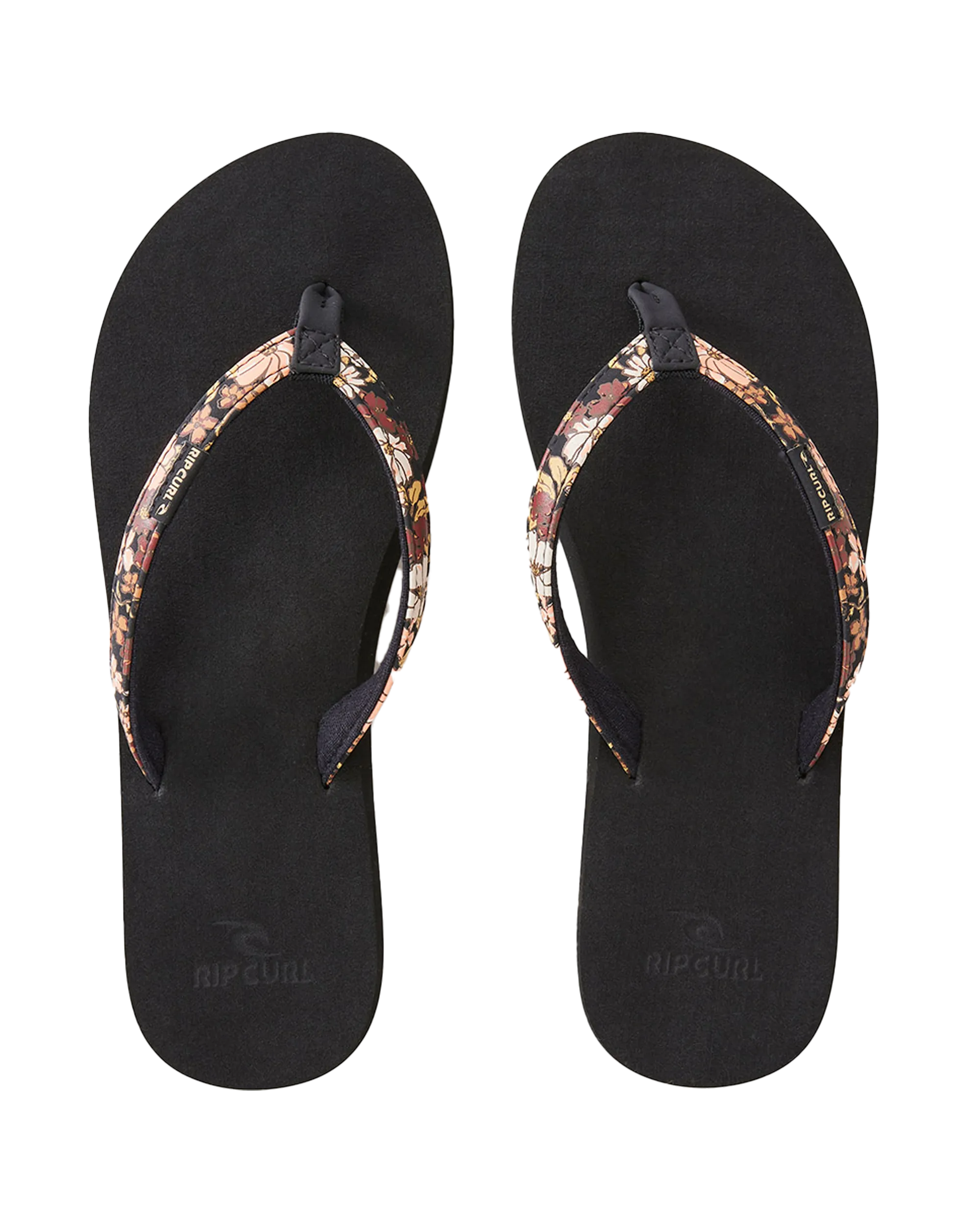 Freedom Bloom Flip Flops in Black & Brown