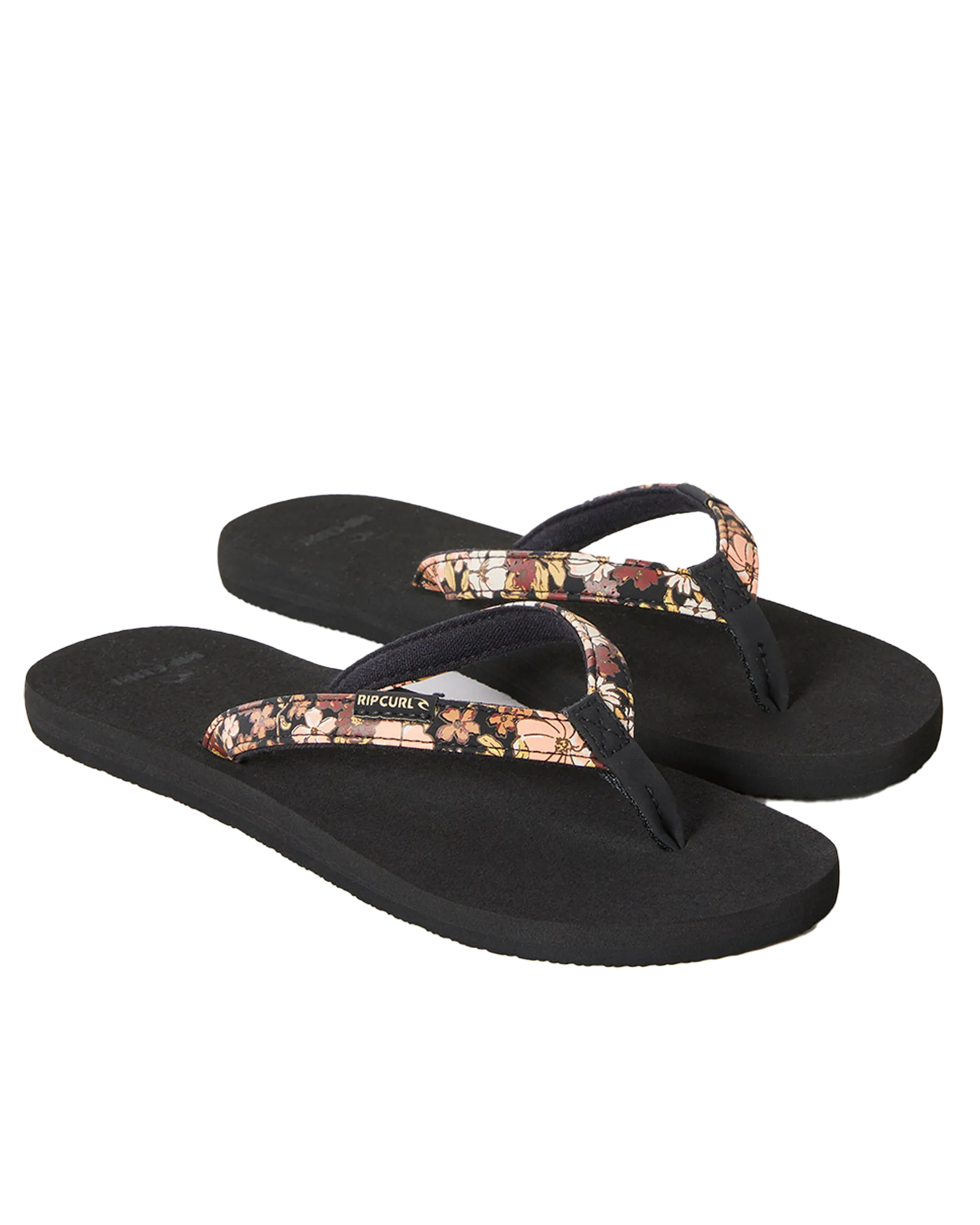 Freedom Bloom Flip Flops in Black & Brown