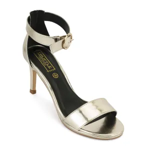 Gold Metalic Low Heel Sandals