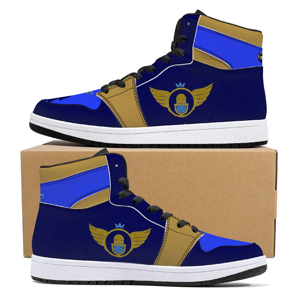 Gold Series - Blue and Gold | High Top Customized | Shoe Zero