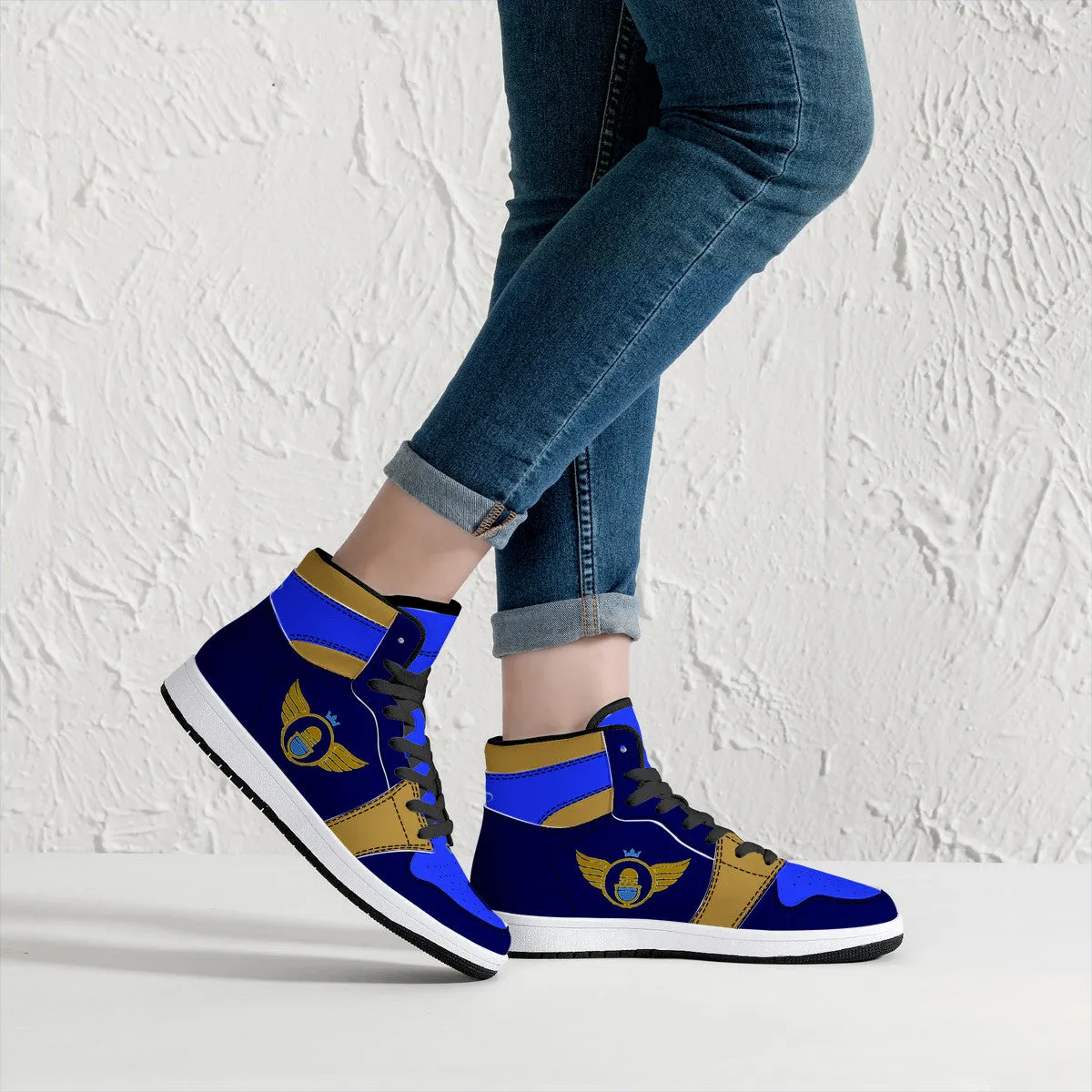 Gold Series - Blue and Gold | High Top Customized | Shoe Zero