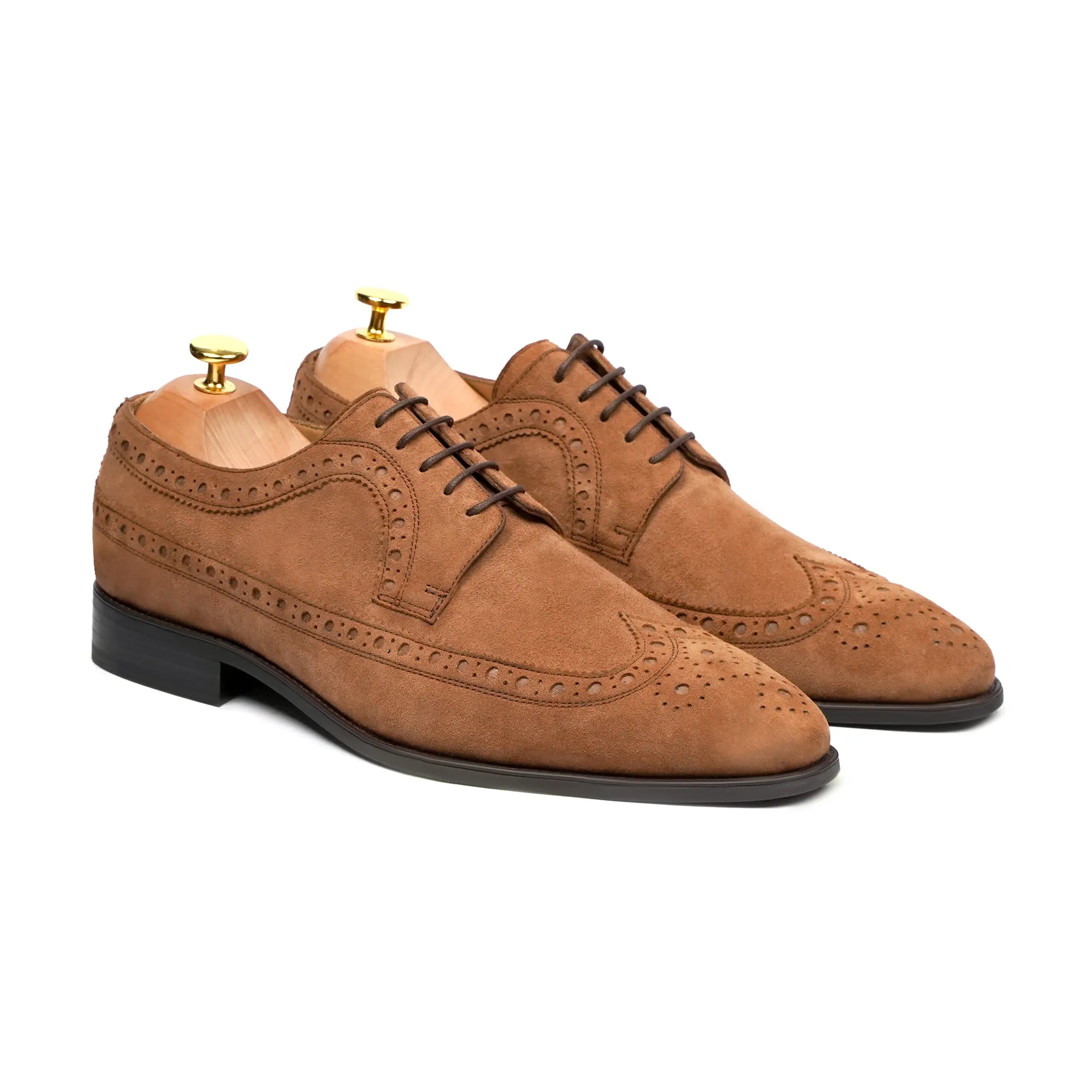 Gusto - Men's Camel Kid Suede Derby Shoe