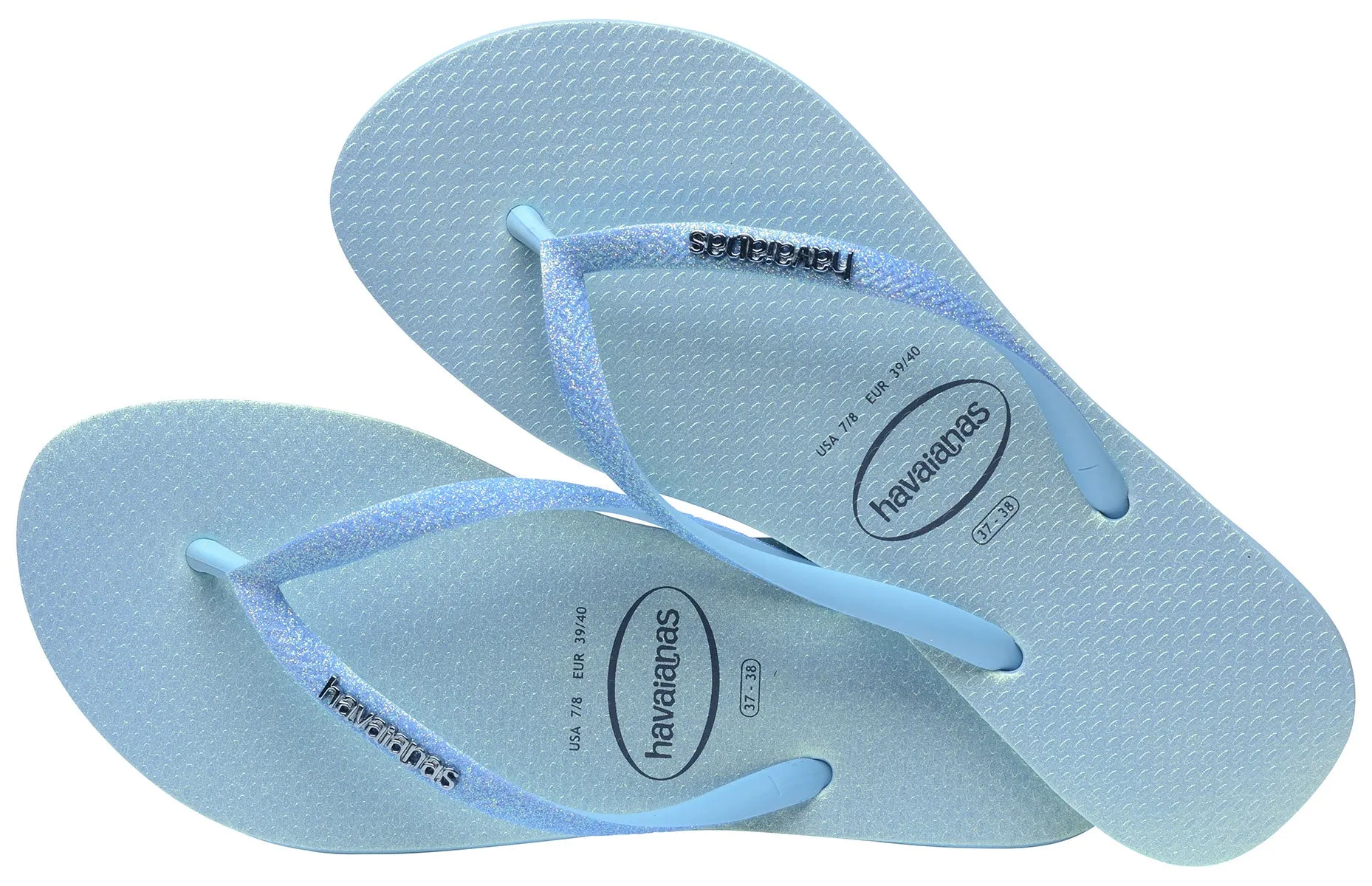 Havaianas Slim Glitter II In Blue For Women