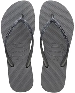 Havaianas Slim Glitter II In Grey For Women