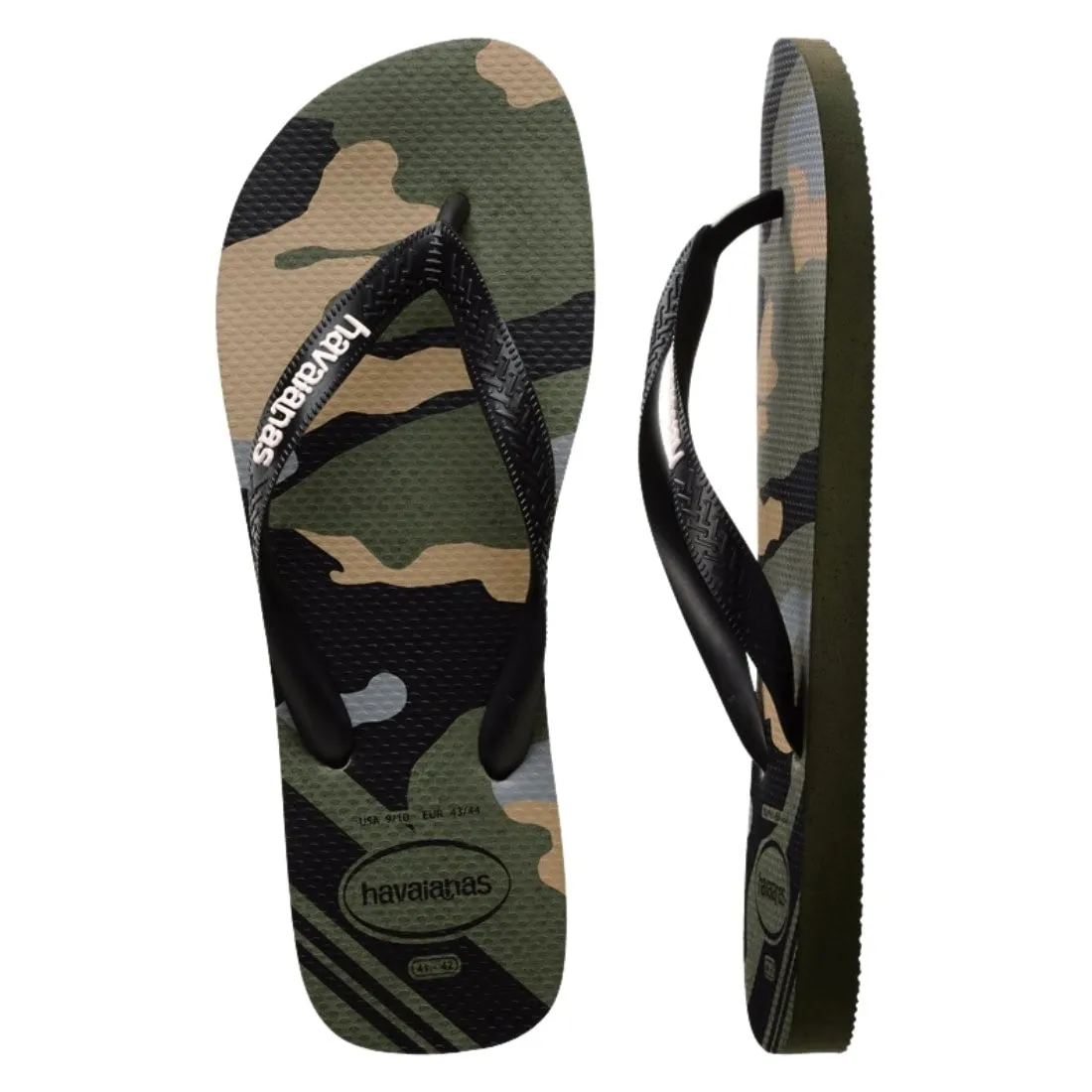 Havaianas Top Camu (Camo) Flip Flop Sandals - Green/Olive/Black