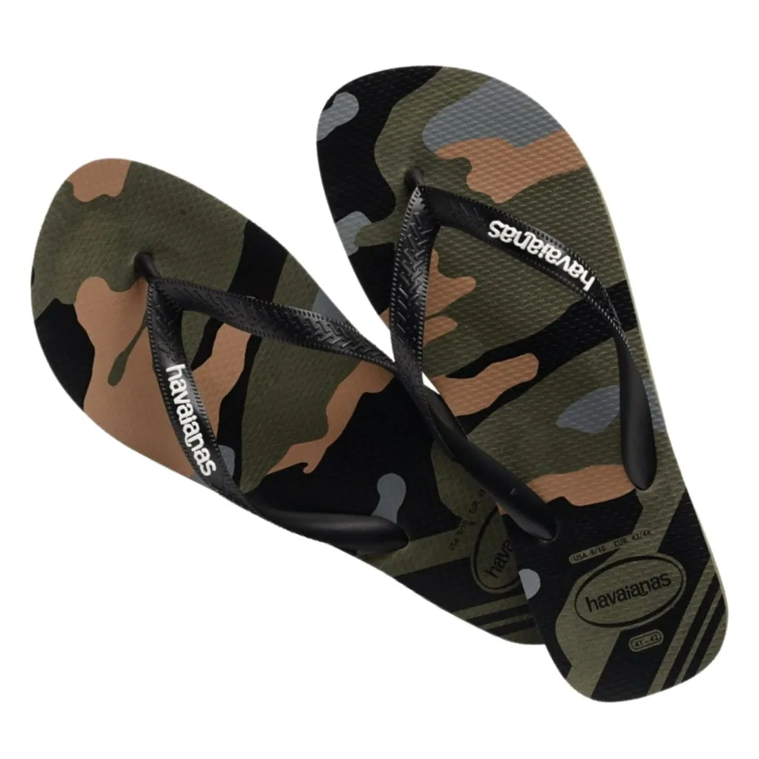 Havaianas Top Camu (Camo) Flip Flop Sandals - Green/Olive/Black