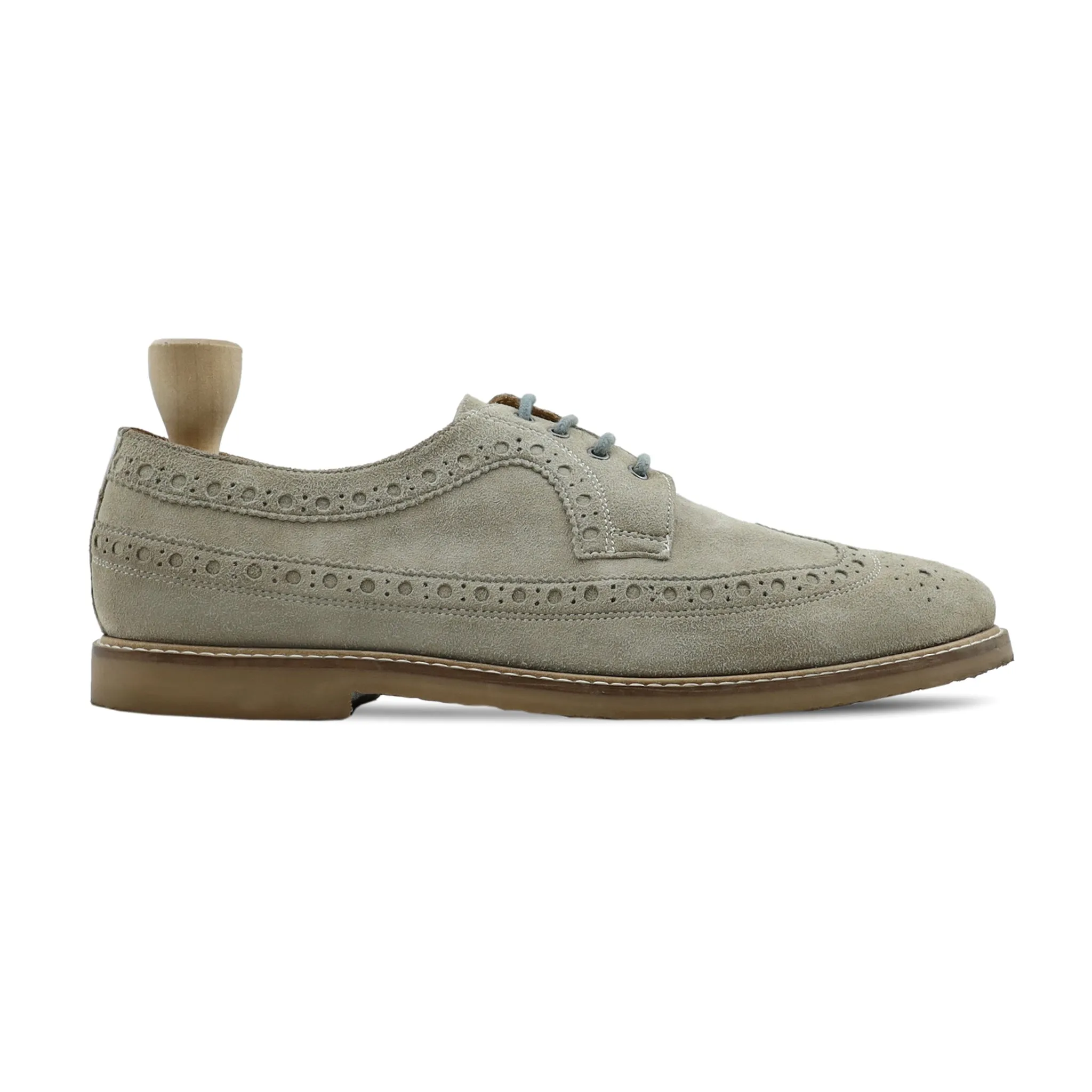 Hemat - Men's Grey Kid Suede Derby Shoe