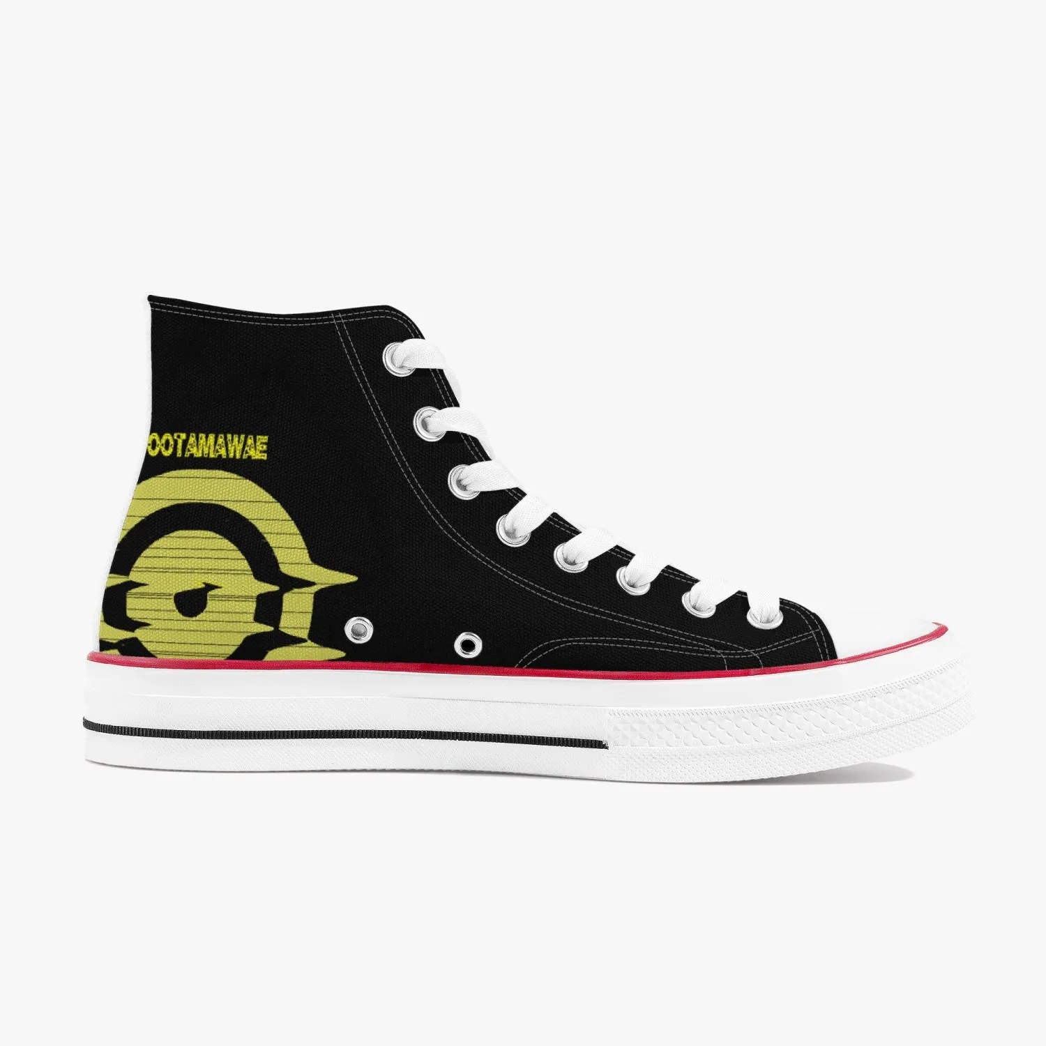 High-Top Canvas Shoes - Black/Yellow logo