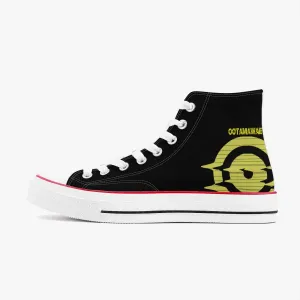 High-Top Canvas Shoes - Black/Yellow logo