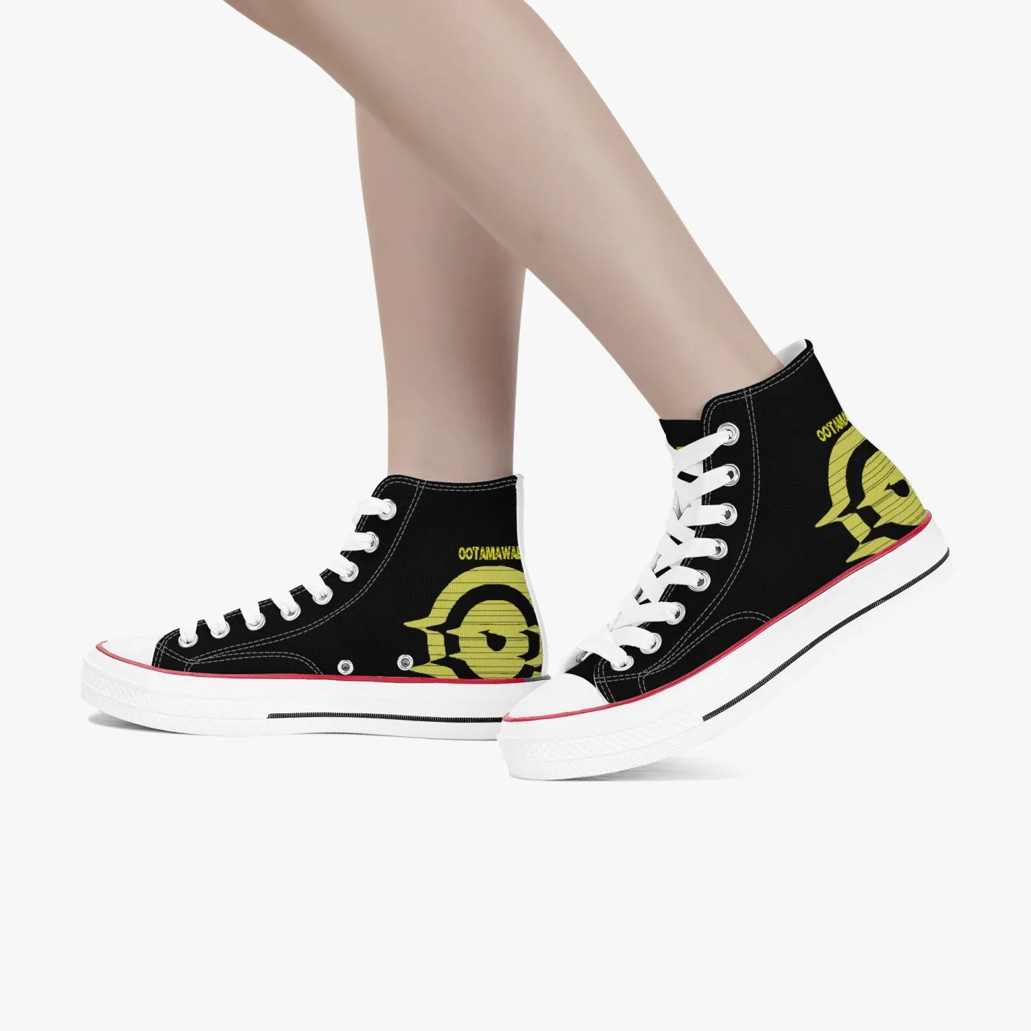 High-Top Canvas Shoes - Black/Yellow logo