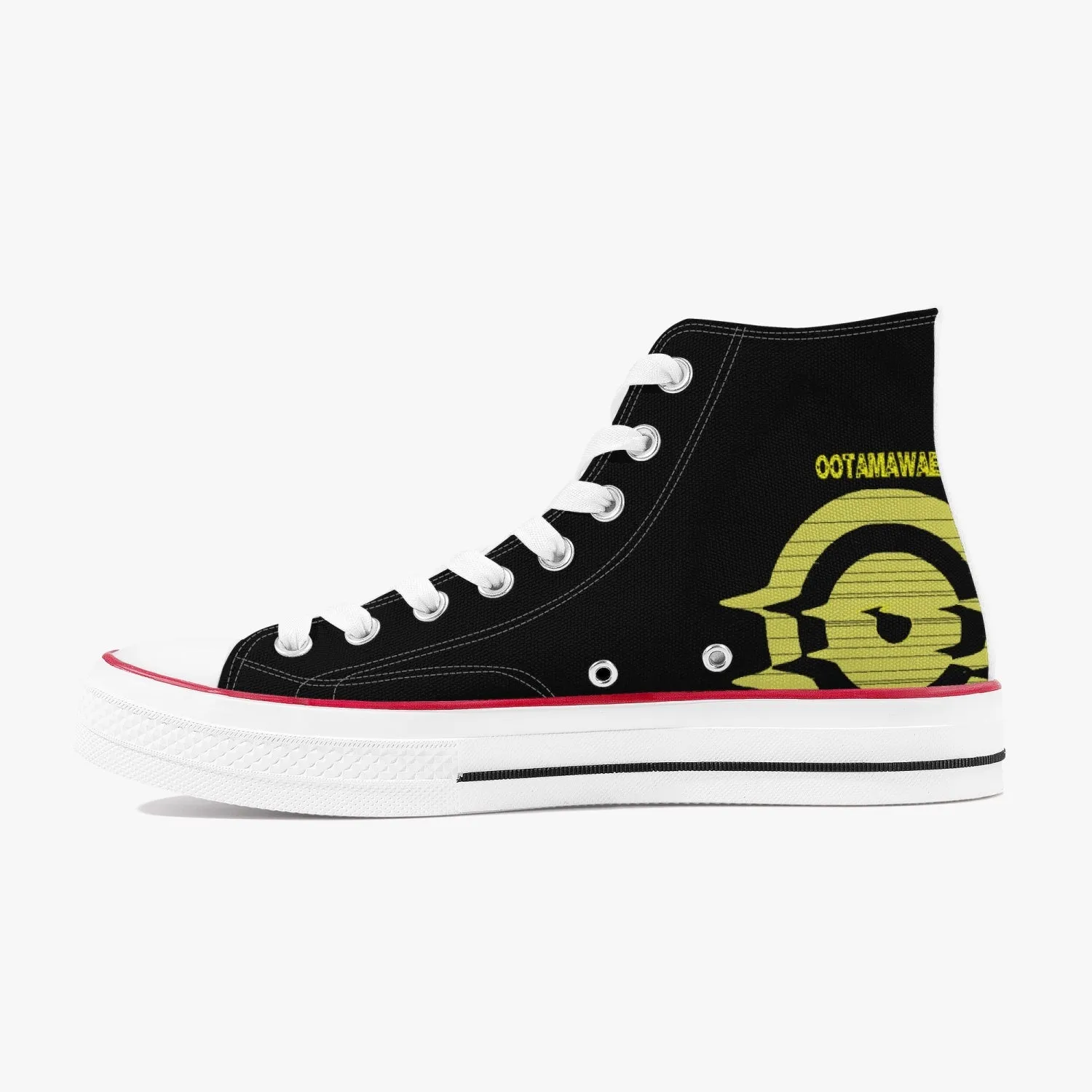 High-Top Canvas Shoes - Black/Yellow logo