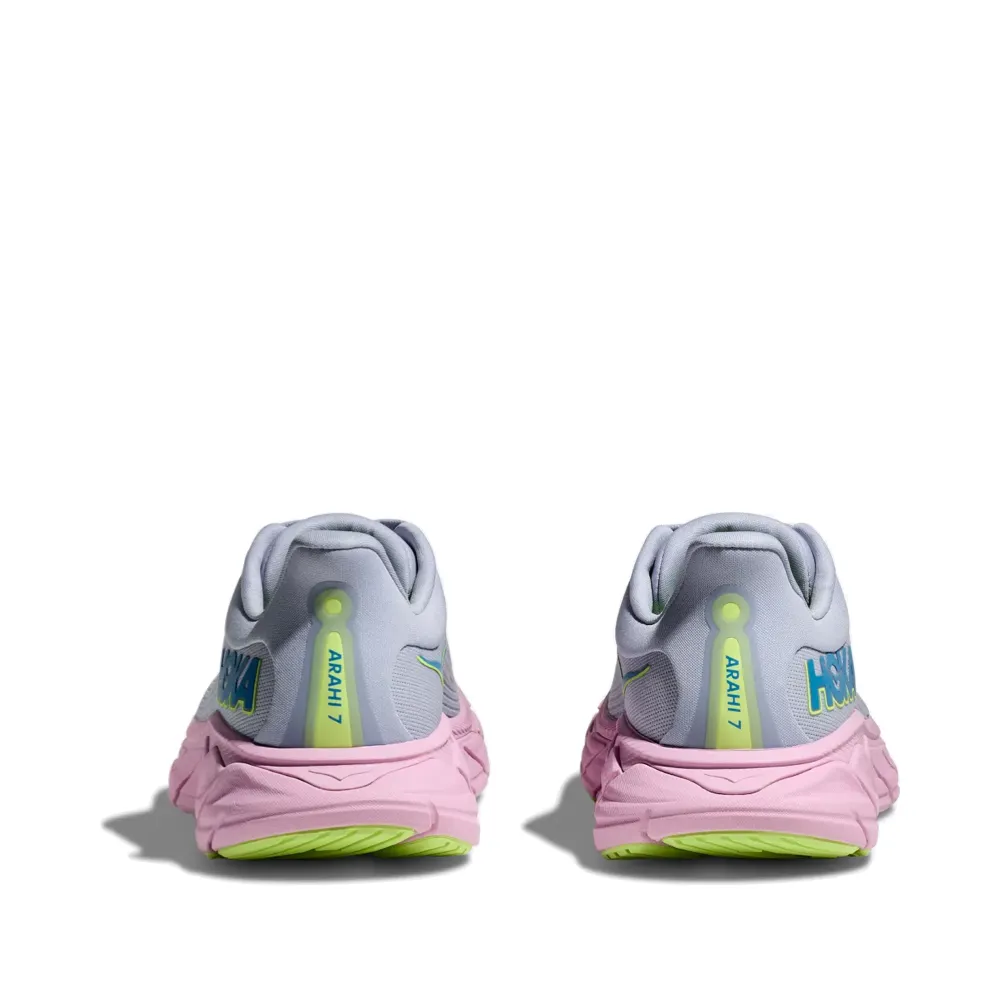 Hoka Women's Arahi 7 Sneaker in Gull/Pink Twilight