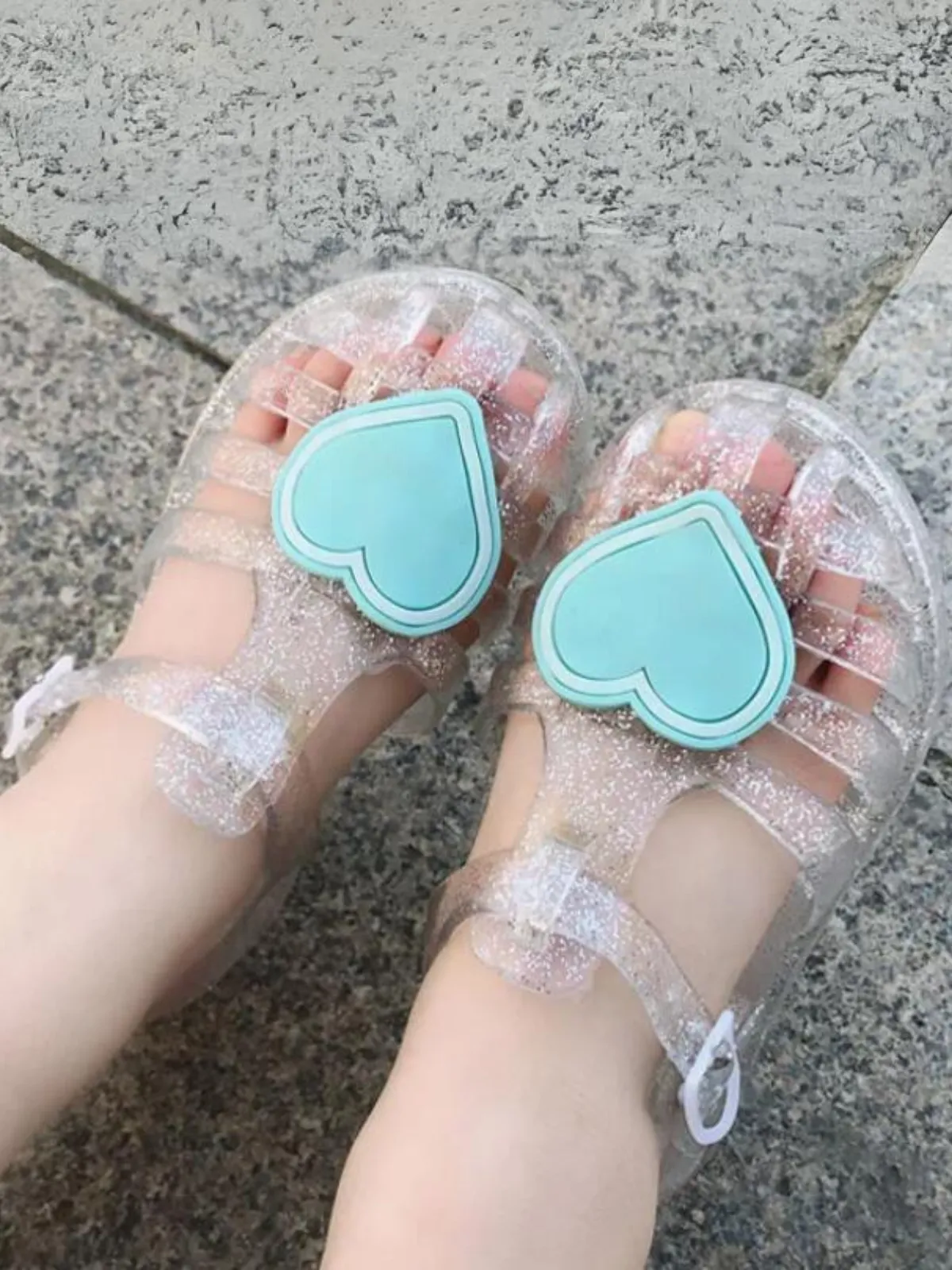 In Step Jelly Heart Sandals by Liv and Mia