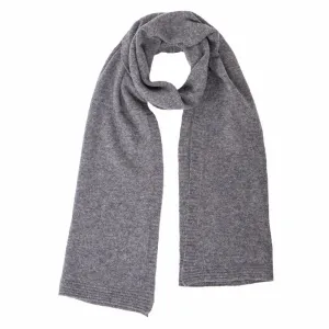 Lambswool Plain Knit Scarf - Derby Grey