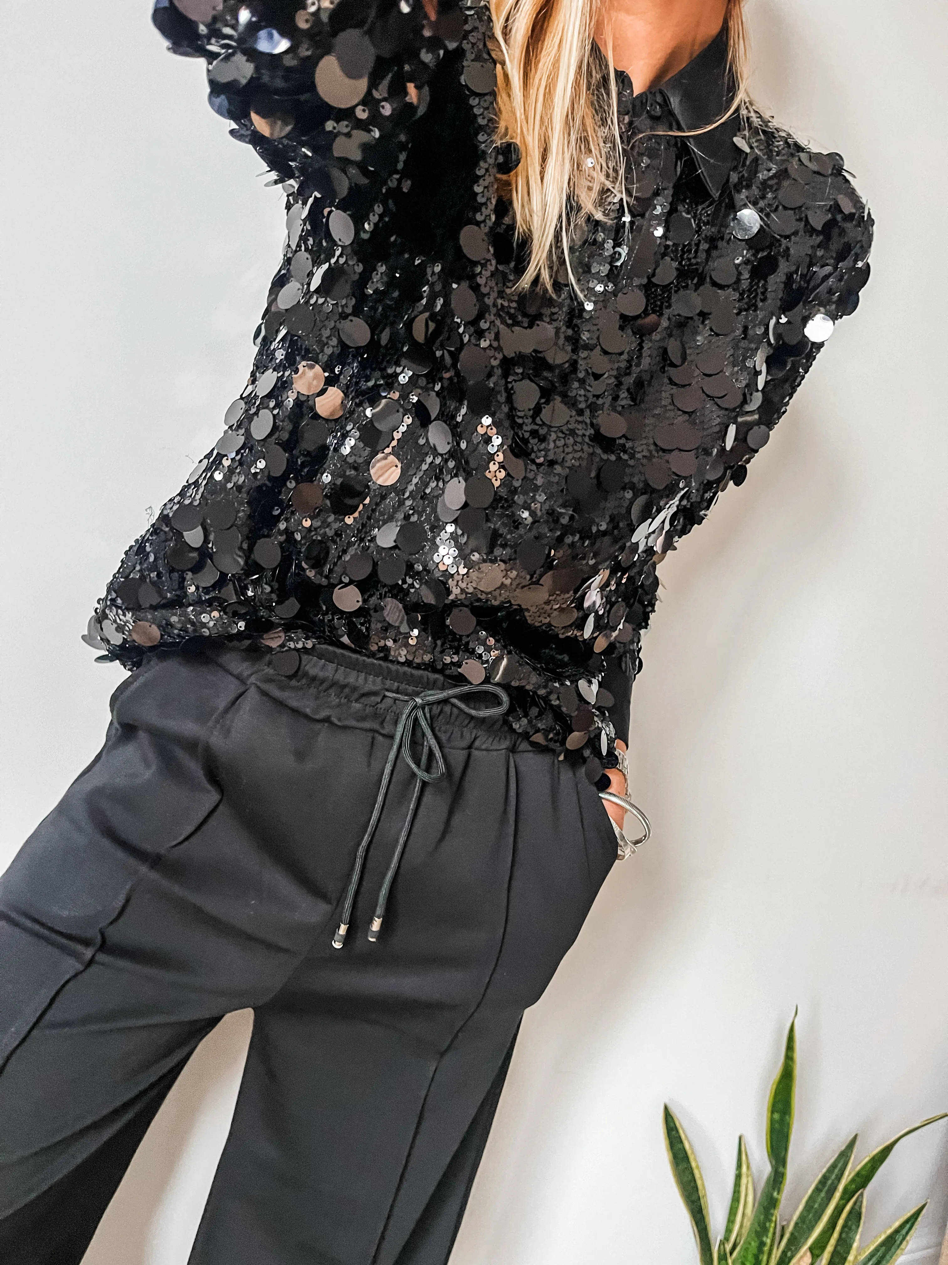 Large Disc Sequin Shirt