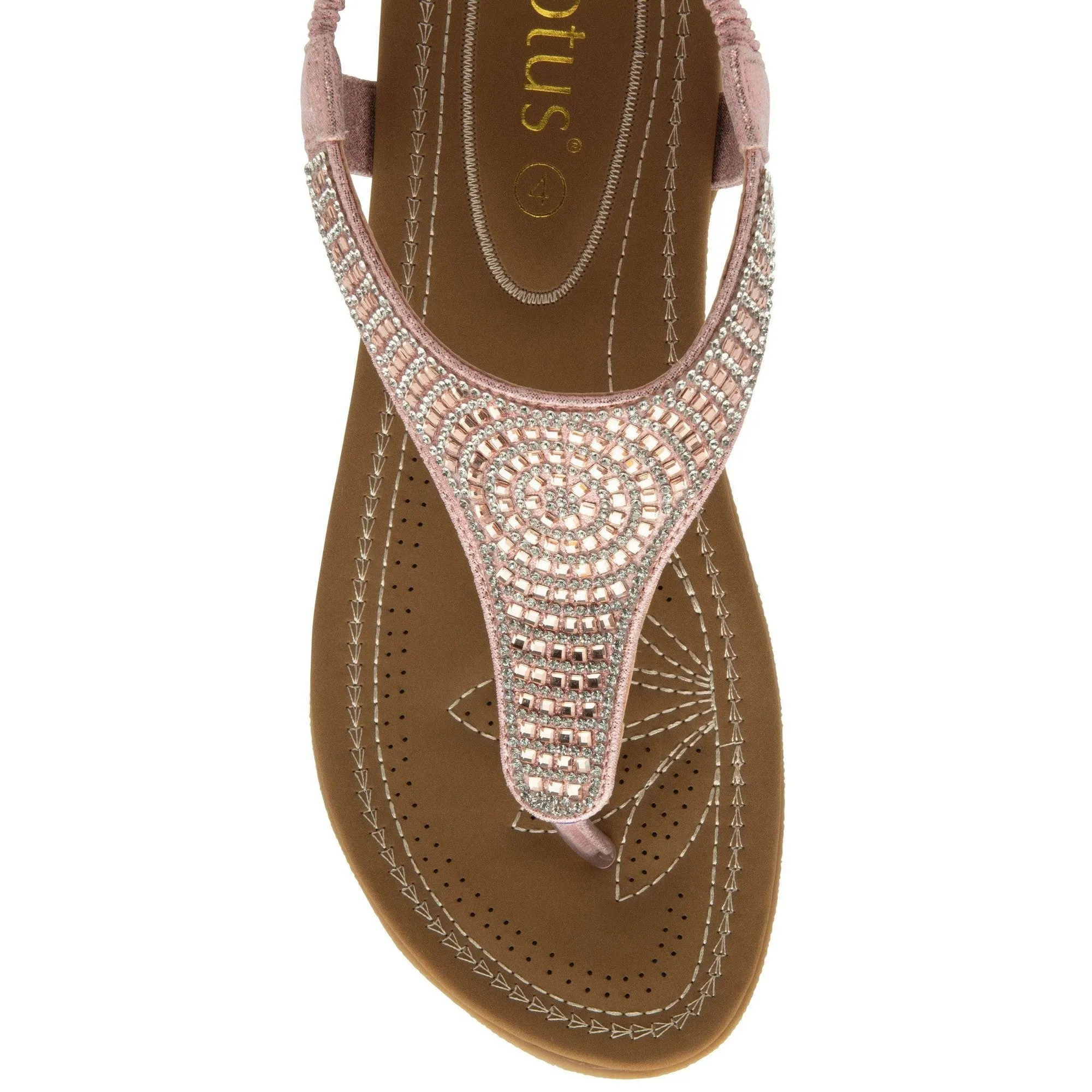 Lotus Aura Ladies Pink T-bar Sandals