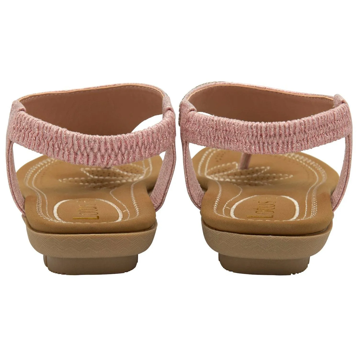 Lotus Aura Ladies Pink T-bar Sandals