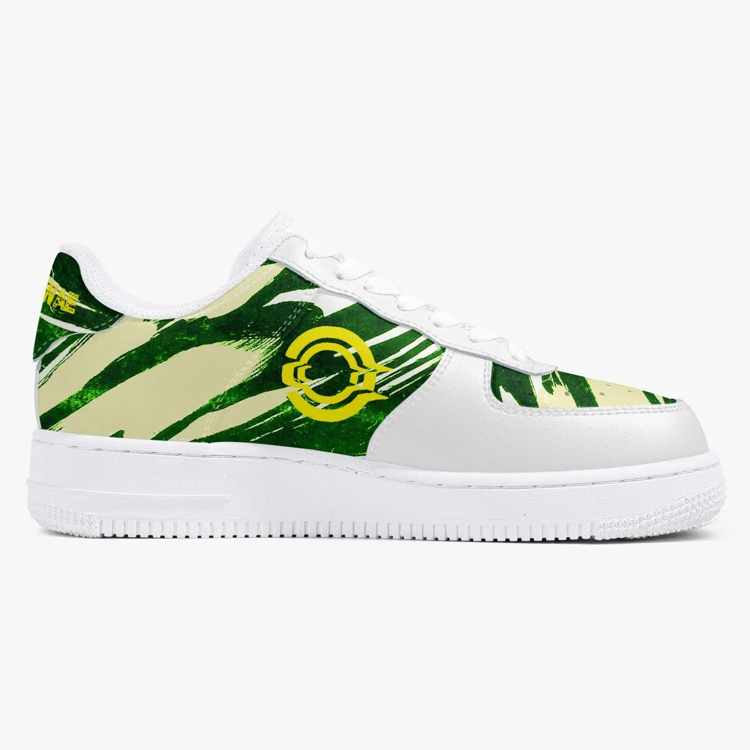 Low-Top Leather Sports Sneakers Green Cloud