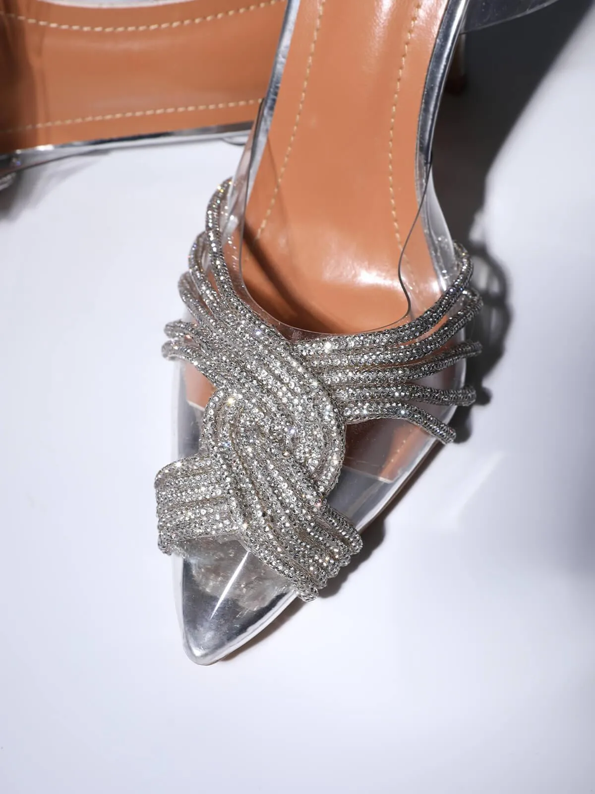 Lumi Crystal Embellished Sandals In Silver