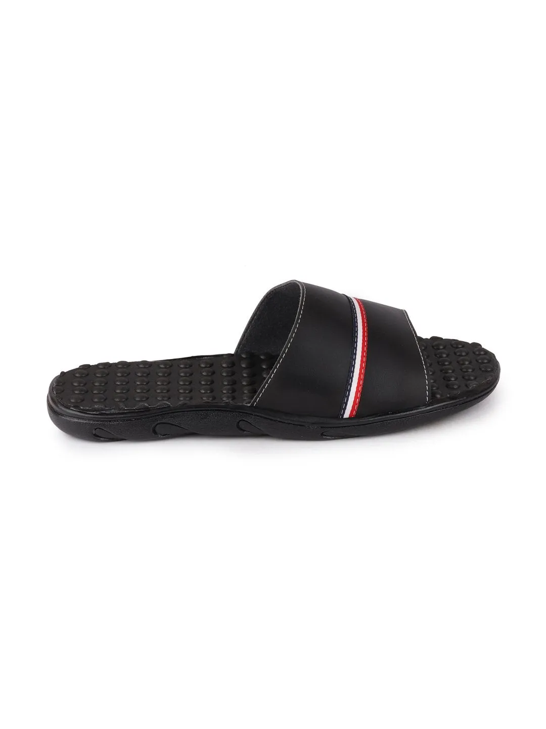 Men Black Casual Slip-On Flip-Flops