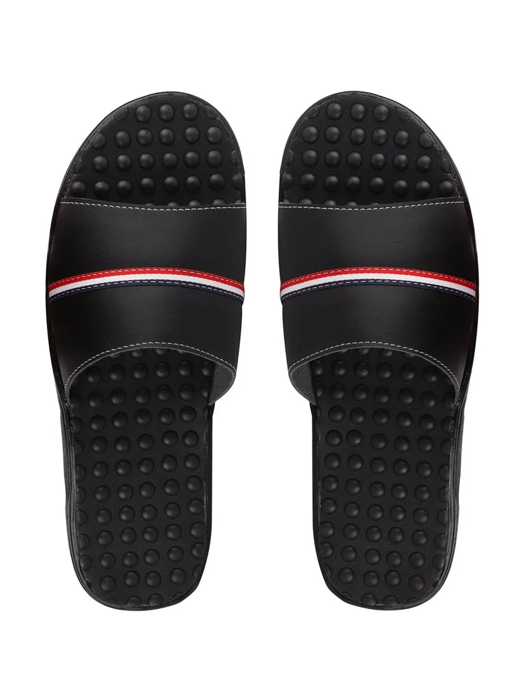 Men Black Casual Slip-On Flip-Flops