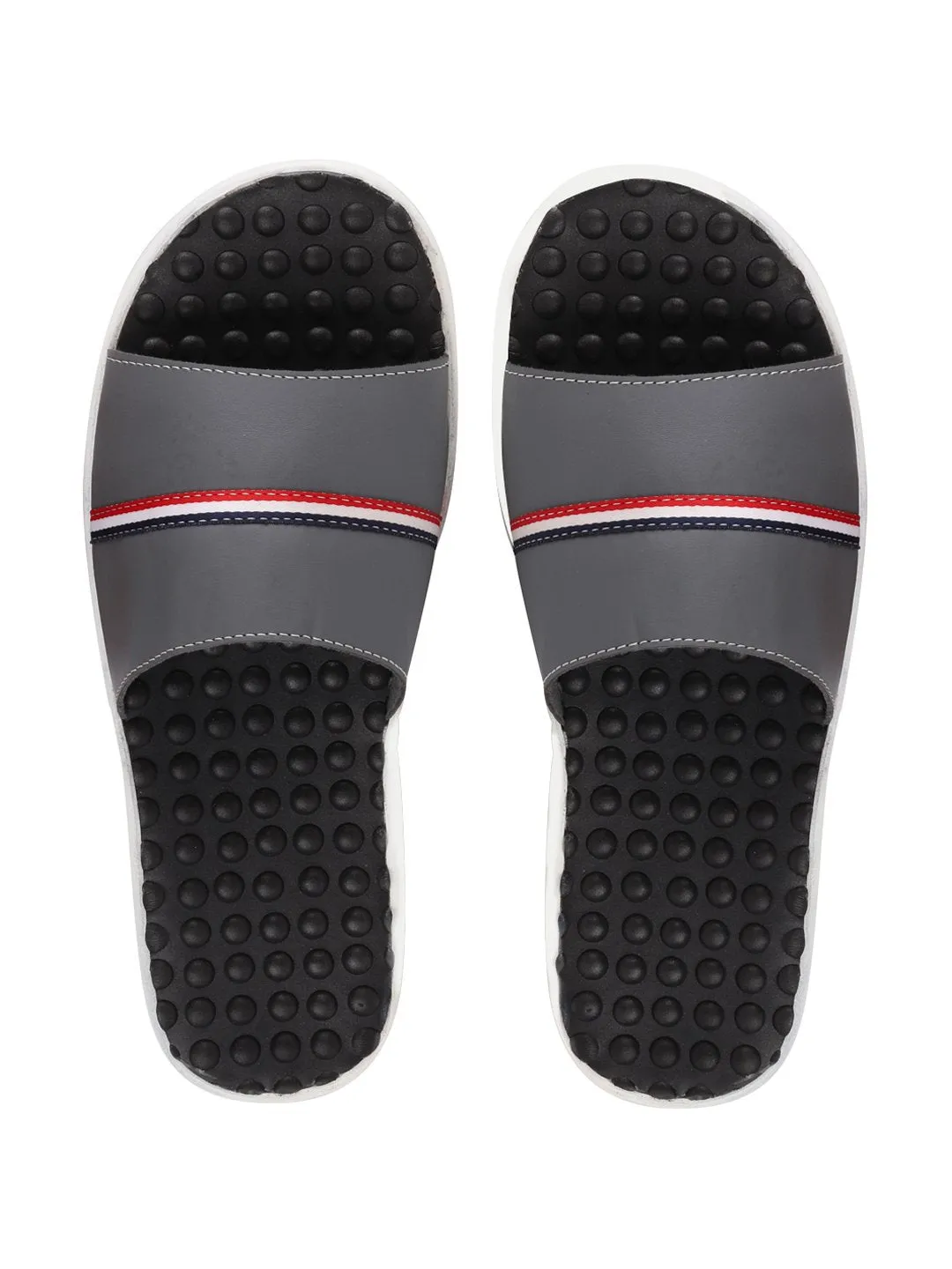 Men Grey Casual Slip-On Flip-Flops