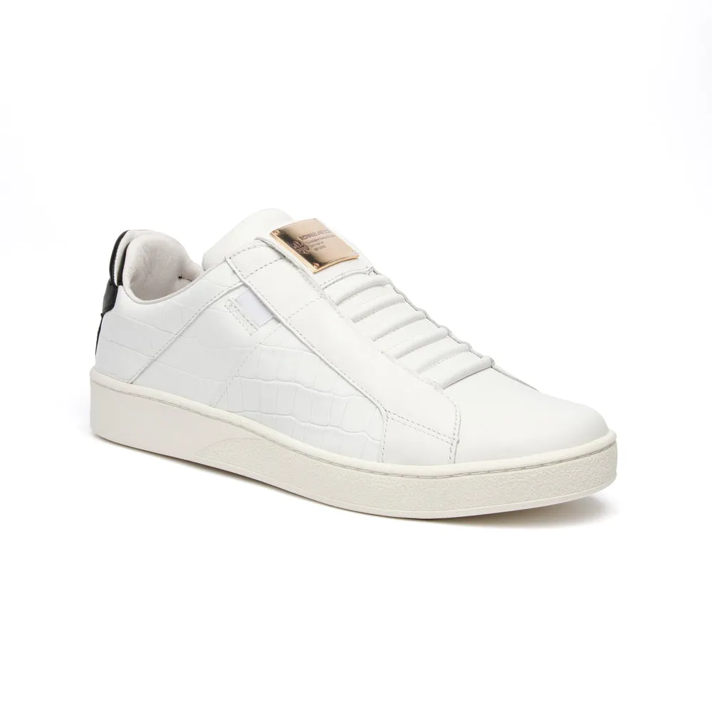 Men's Icon SBI White Black Leather Sneakers 02583-089