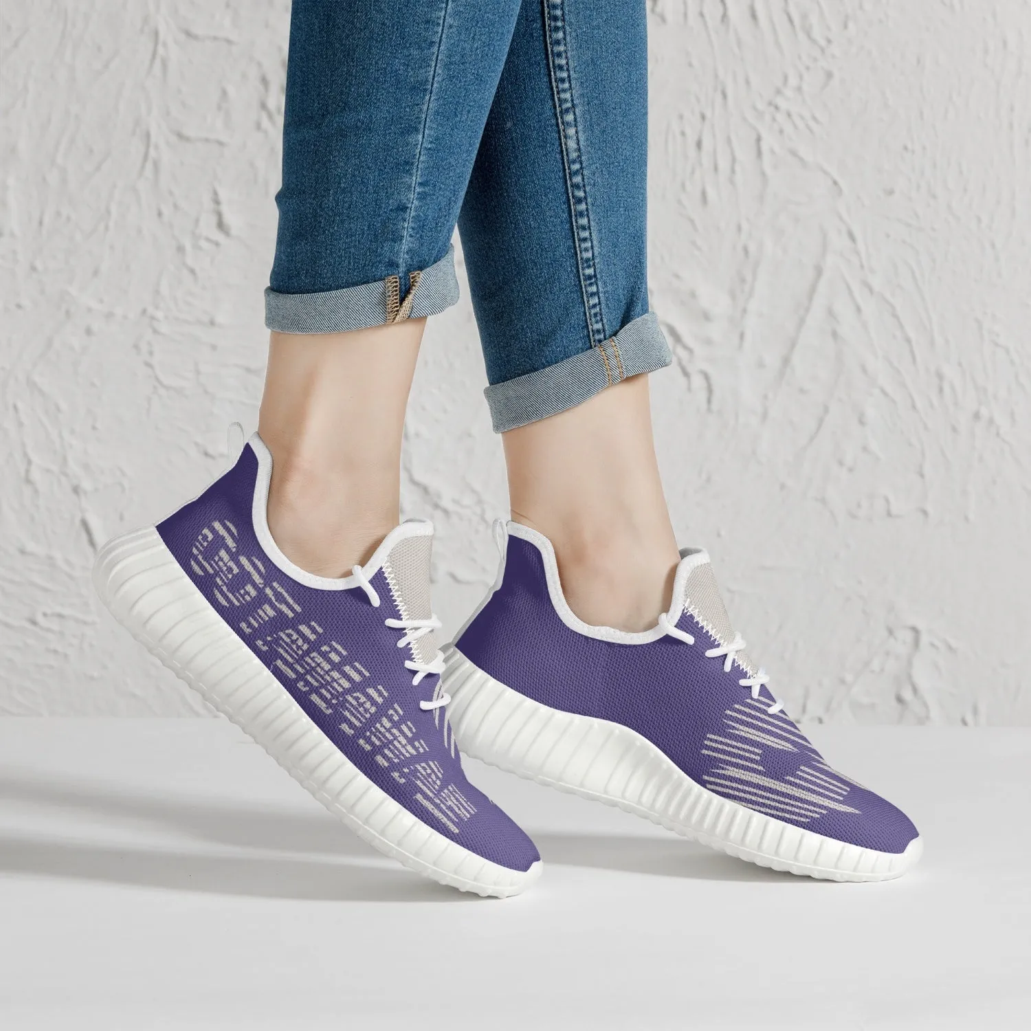 Mesh Knit Sneakers - Purple /Black