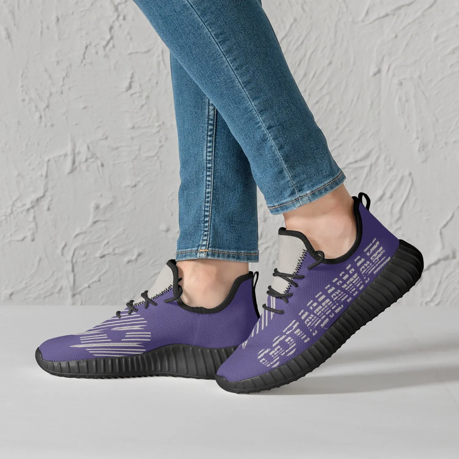 Mesh Knit Sneakers - Purple /Black