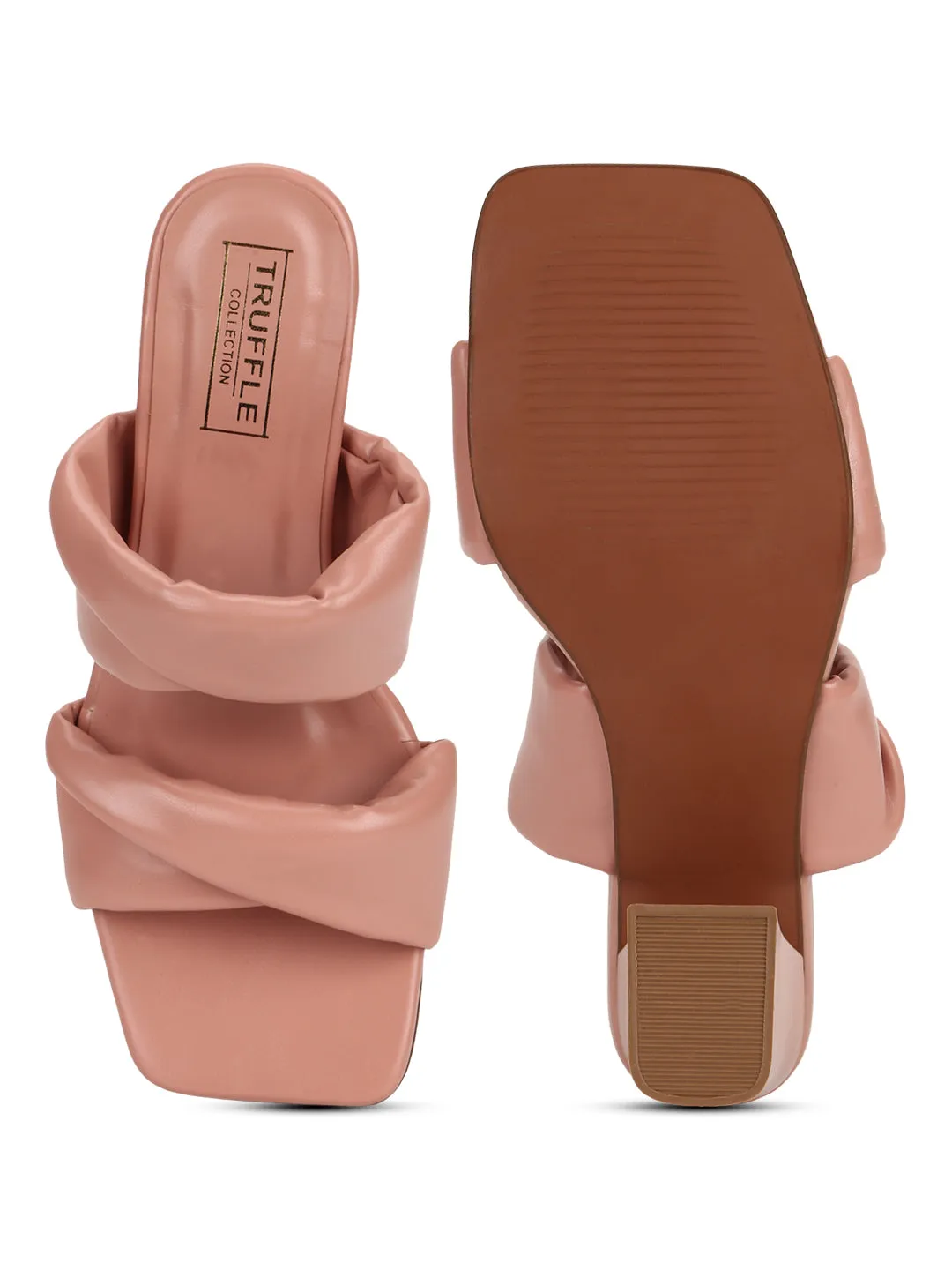 Nude PU Quilted Strap Block Heel Mules (TC-SLC-R-521-NUD)