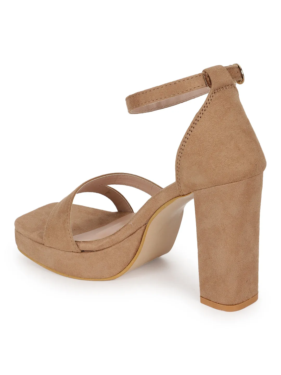 Nude Suede High Block Heel Sandals (TC-SLC-N1103-NUD)