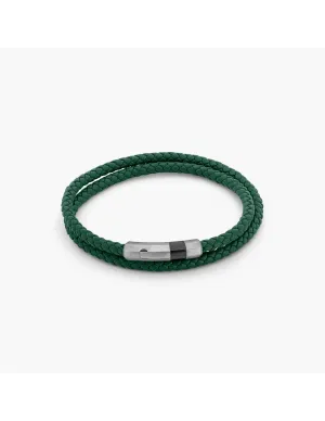 Octagon Click Pelle Bracelet | Green & Sterling Silver