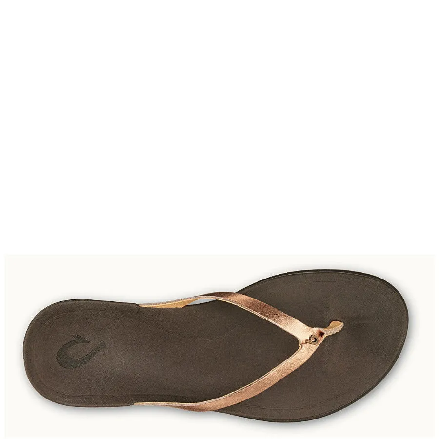 Olukai Women's Ho'Opio Leather Sandal - Copper/Dark Java 20290-CO48