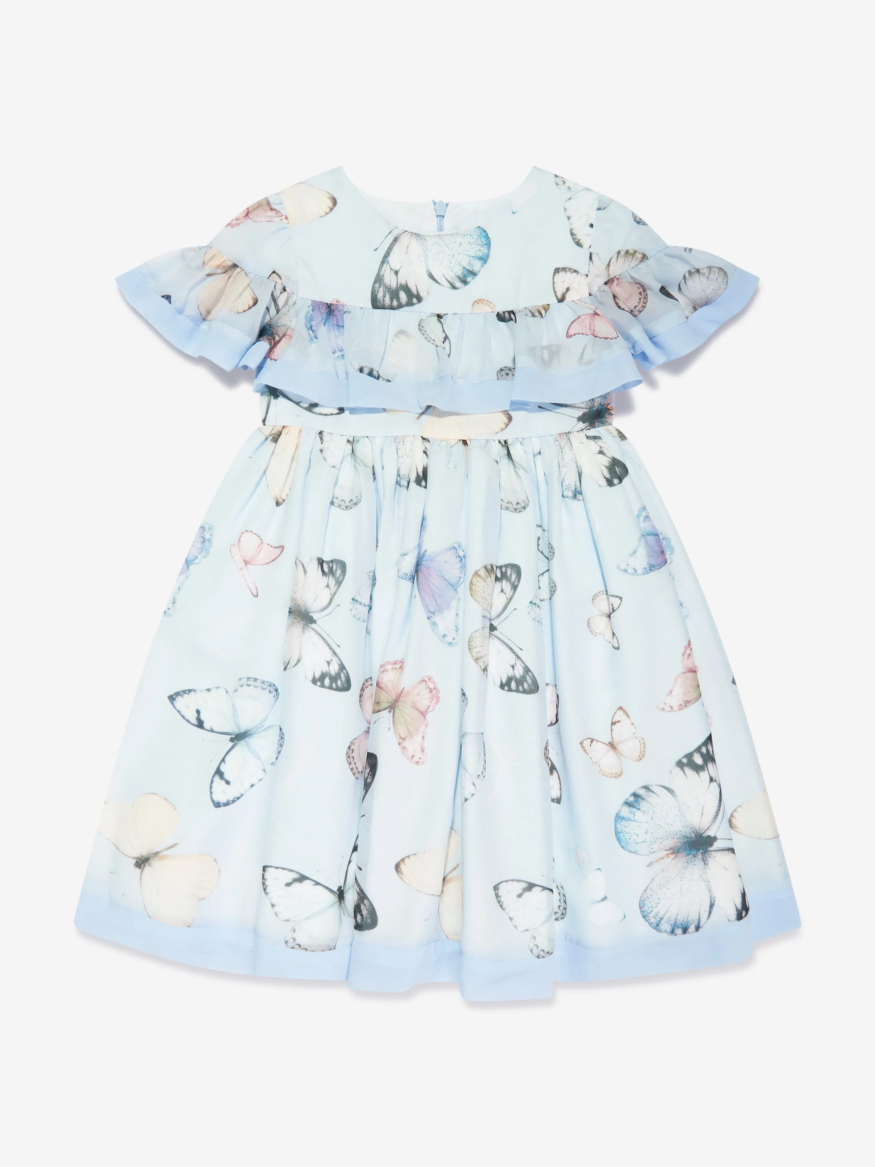 Patachou Girls Butterfly Dress in Blue