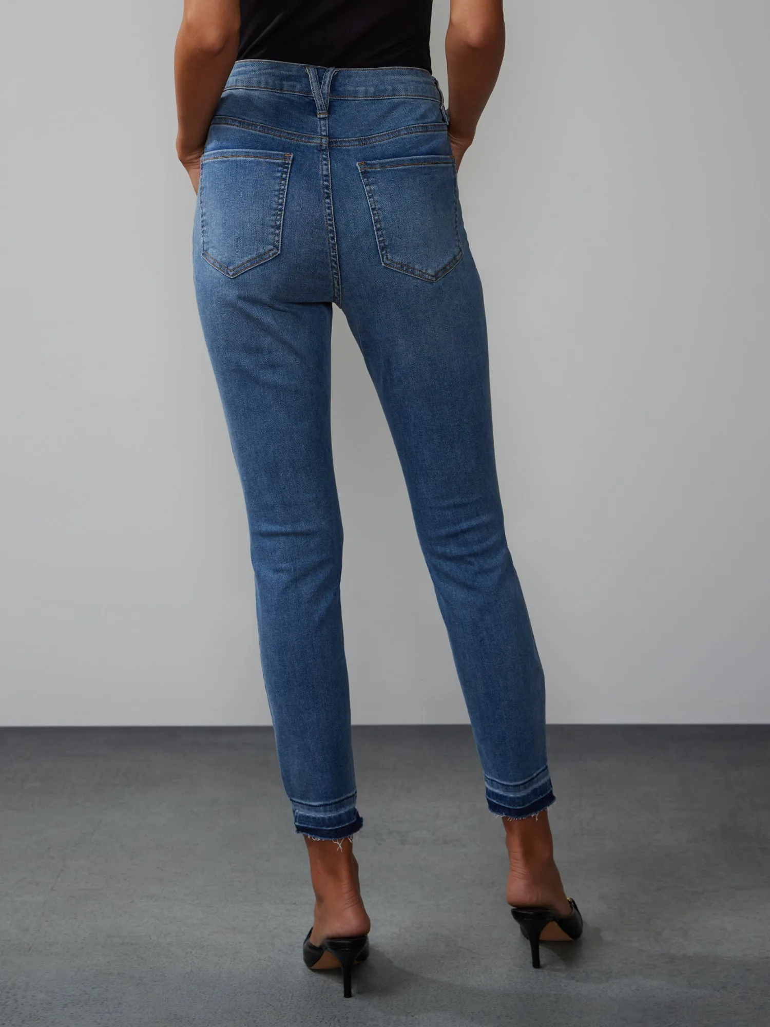 Perfect Fit Distressed Skinny Ankle Jeans