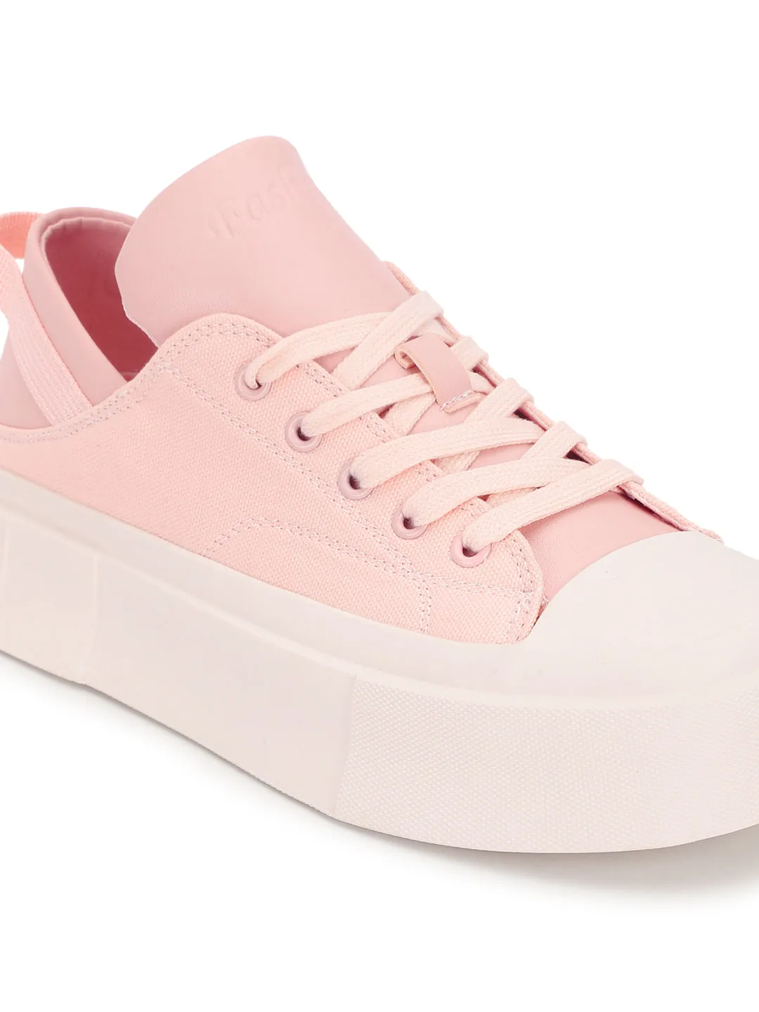 Pink Canvas Stylish Lace-Up Sneakers (TC-RS3700-PNK)