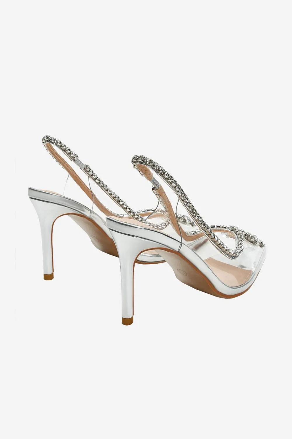 Rhinestone Pink Pointed Toe Stiletto Sandals