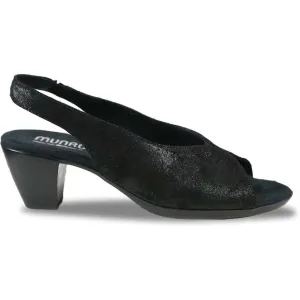 Rochelle Black Shimmer Slingback Sandals