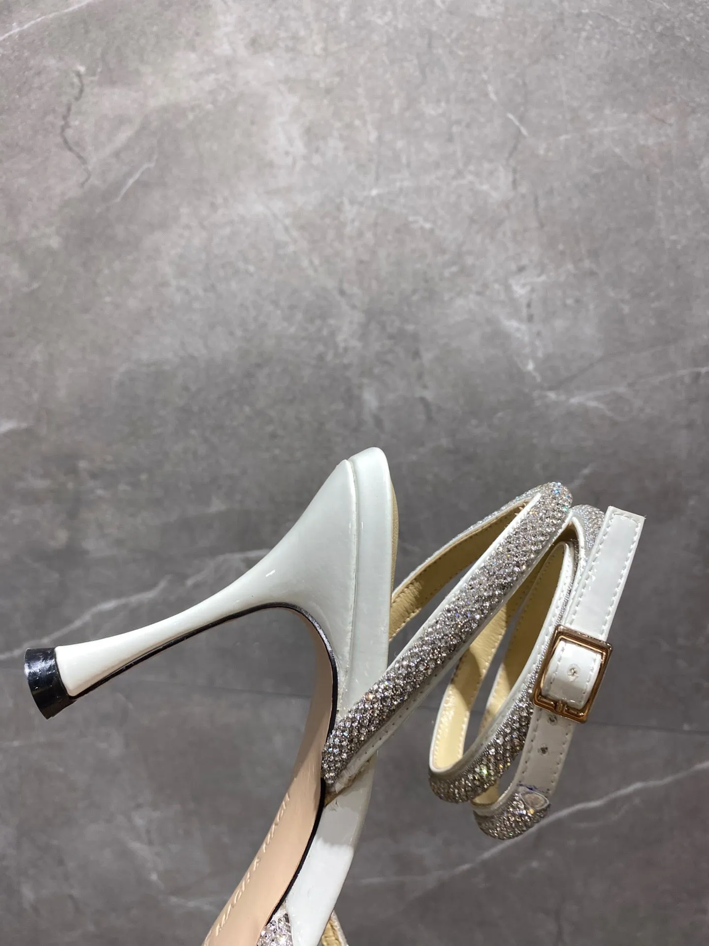 SE857 M&M Double Bow Crysta Transparent Heels / Size4-11