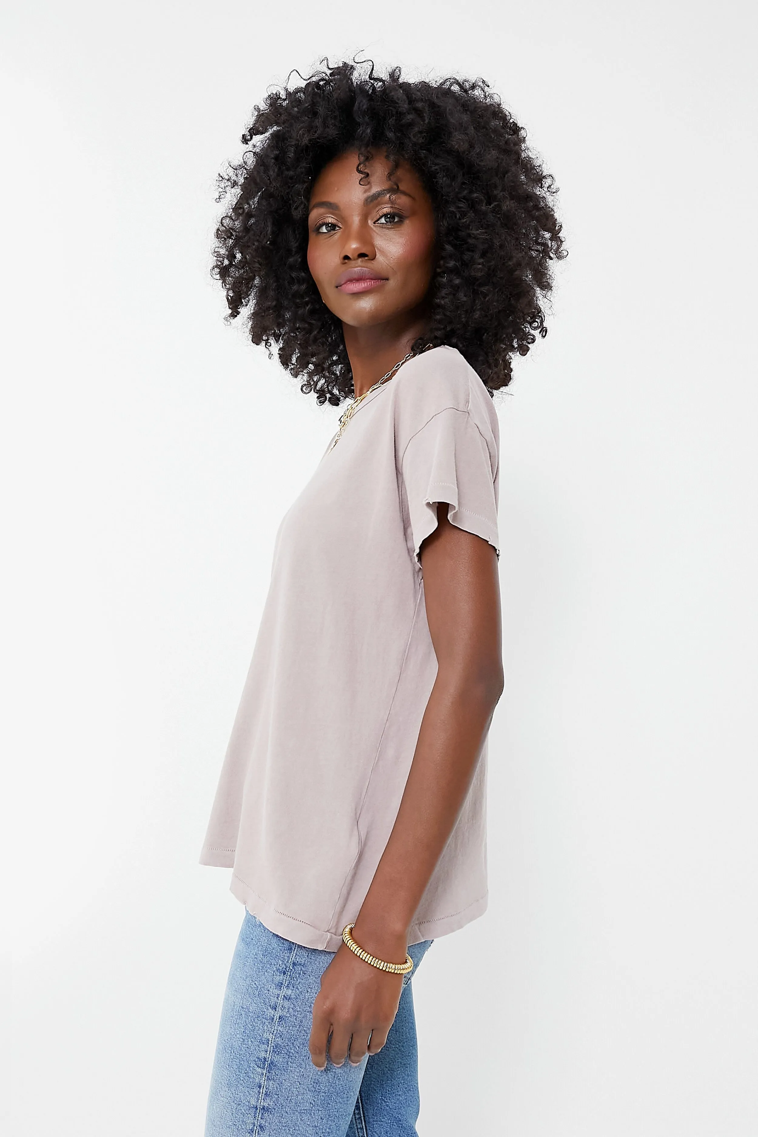 Soft Lilac Boxy Crew Tee