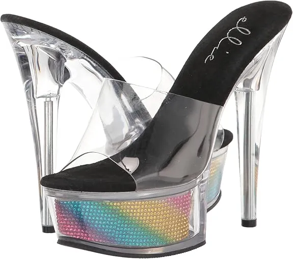 Spring-609 Rhinestone 6" Stiletto Mules